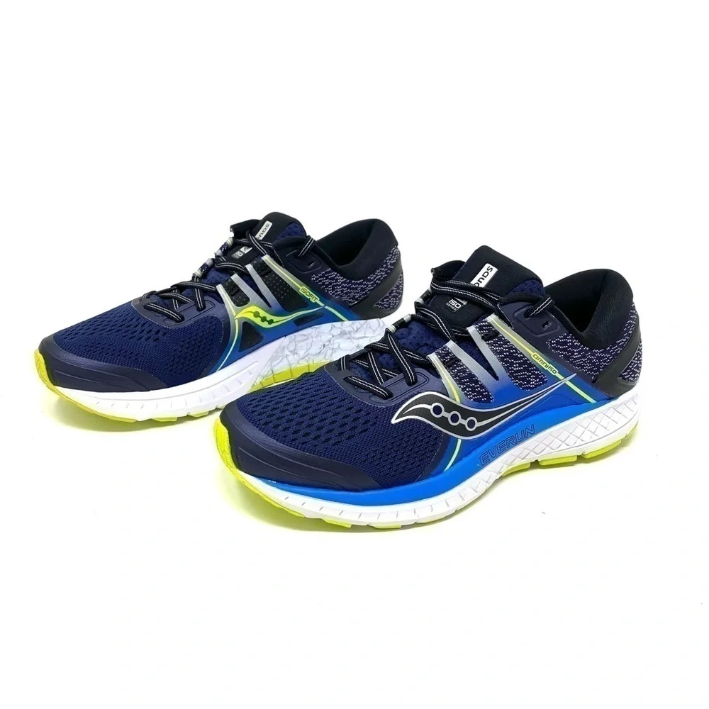 Saucony Men's Omni ISO running shoes navy blue citron